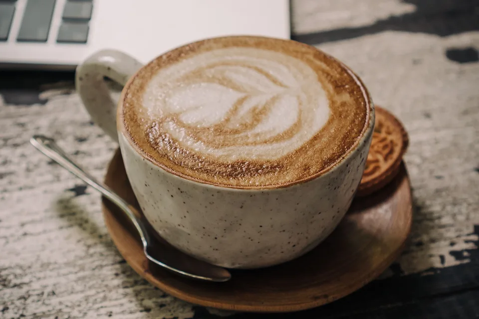 Example photo: Cappuccino in a ceramic cup